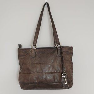 Amber Rose Pieced Patchwork Brown Leather Hobo Bag
